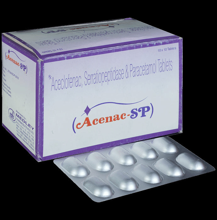 Acenac SP 100mg/325mg/15mg Tablet
10 Tablet