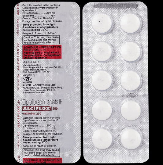 Alciflox 250mg Tablet
10 Tablet