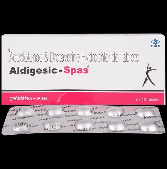 Aldigesic Spas 80mg/100mg Tablet
10 Tablet