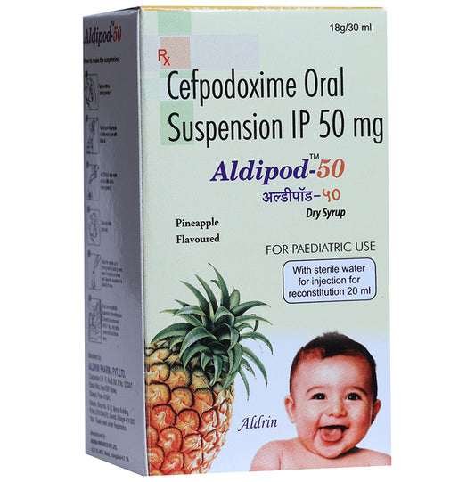 Aldipod 50 Dry Syrup Pineapple
30 ml Oral Suspension