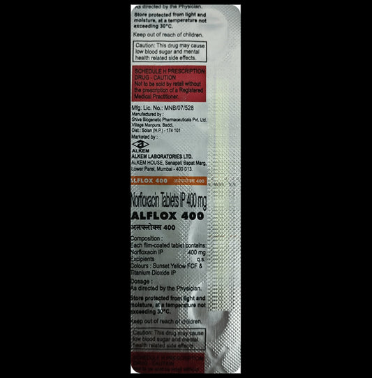 Alflox 400 Tablet
10 Tablet
