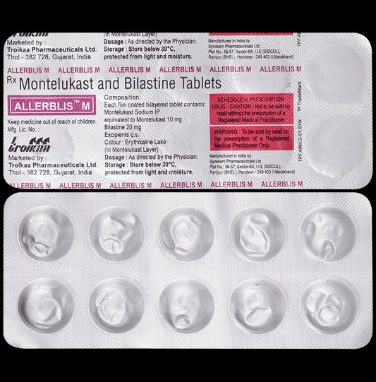 Allerblis M 20mg/10mg Tablet
10 Tablet