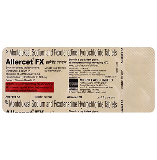 Allercet FX Tablet
10 Tablet