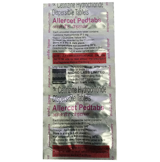 Allercet Paed 5mg Tablet
10 Tablet