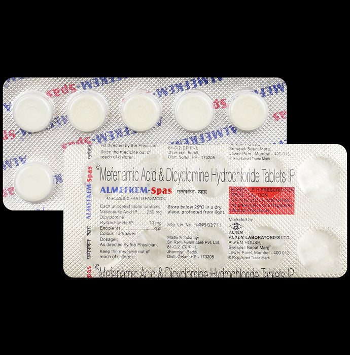 Almefkem Spas 10mg/250mg Tablet
10 Tablet