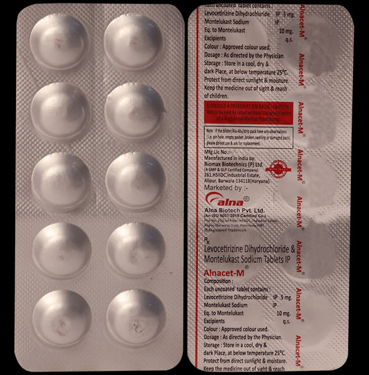 Alnacet M 5mg/10mg Tablet
10 Tablet