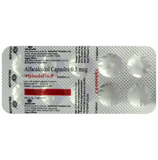 Alphadol 0.5mcg Soft Gelatin Capsule
10 Soft Gelatin Capsule