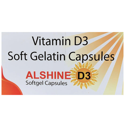 Alshine D3 Softgel Capsule
4 Soft Gelatin Capsule