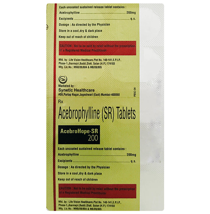 Acebrohope-SR 200 Tablet
10 Tablet SR