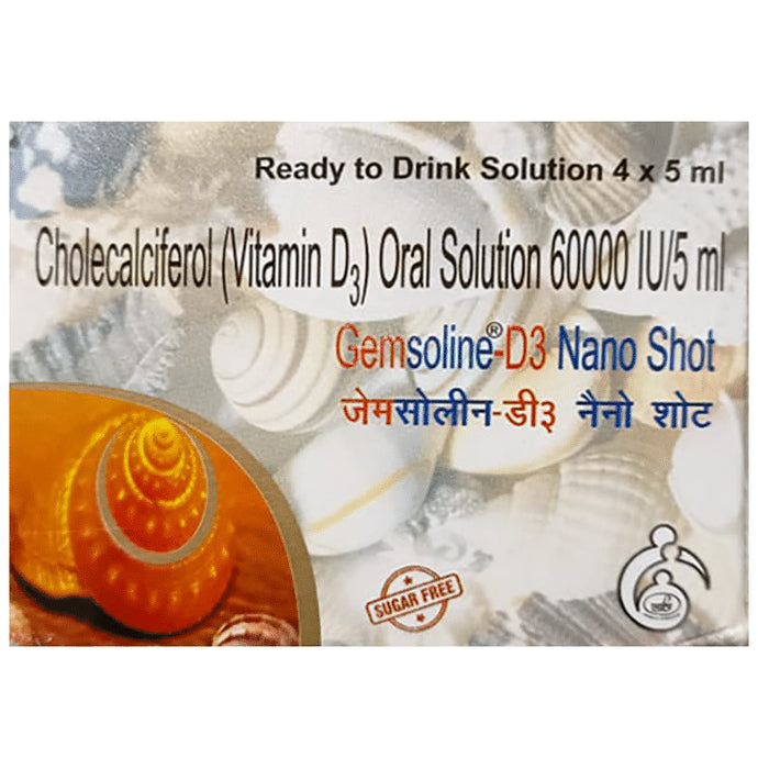 Gemsoline-D3 Nano Shot Sugar Free
5 ml Oral Solution