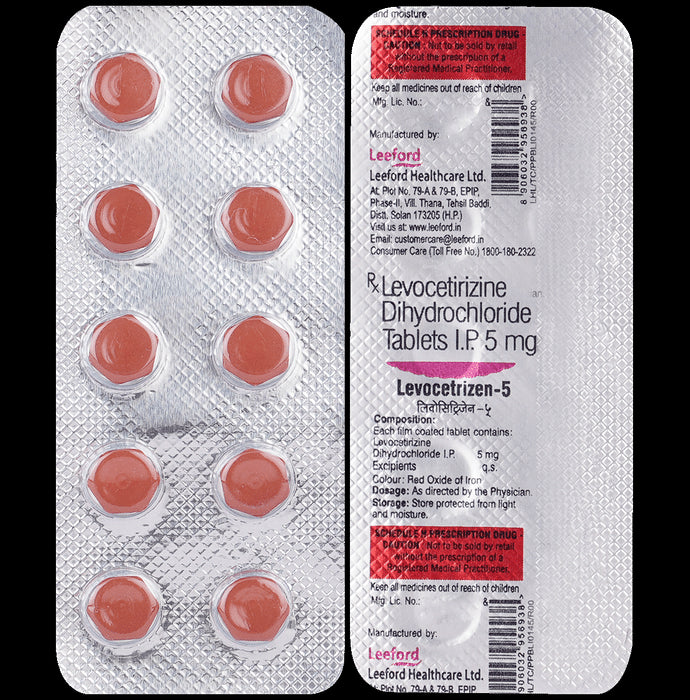 Levocetrizen 5mg Tablet
10 Tablet