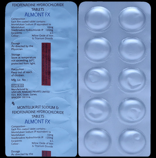 Almont FX 10mg/120mg Tablet
10 Tablet
