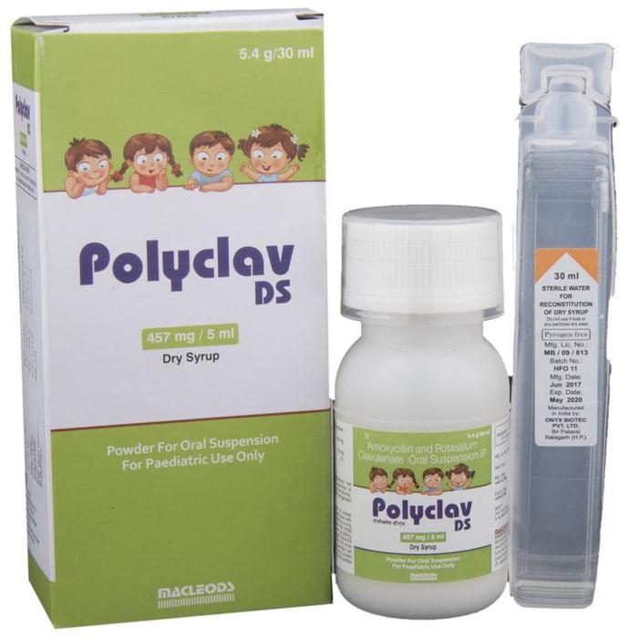 Polyclav-DS Dry Syrup
30 ml Oral Suspension