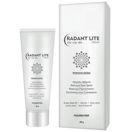 Radant Lite Cream for All Skin Types | Reduces Pigmentation & Dark Spots | Paraben-Free
20 gm Cream